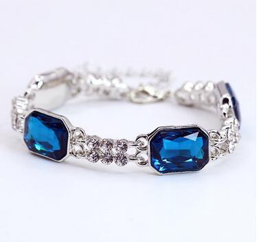 Bulk Jewelry Wholesale Blue Crystal Ocean Heart Diamond Crystal Bracelet JDC-BT-D497 Wholesale factory from China YIWU China