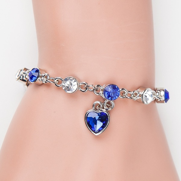 Bulk Jewelry Wholesale Blue Crystal Ocean Heart Diamond Crystal Bracelet JDC-BT-D497 Wholesale factory from China YIWU China