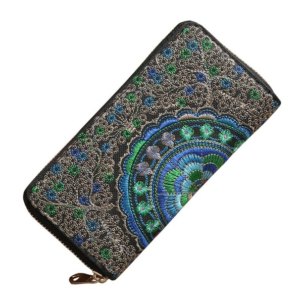 Bulk Jewelry Wholesale blue embroidered money ethnic style hand carry wallet JDC-WT-lx018 Wholesale factory from China YIWU China