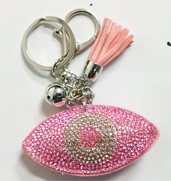 Wholesale blue flannel eye keychain JDC-KC-KunHe003 Keychains 坤禾 pink Wholesale Jewelry JoyasDeChina Joyas De China