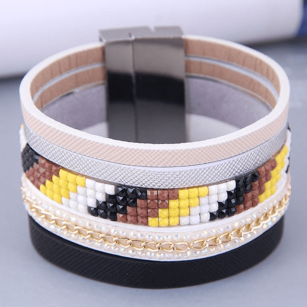 Wholesale blue leather magnetic suction Bracelet JDC-BT-WY117 Bracelet 威扬 Wholesale Jewelry JoyasDeChina Joyas De China