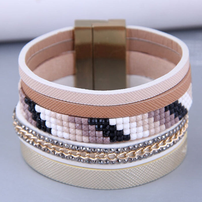 Wholesale blue leather magnetic suction Bracelet JDC-BT-WY117 Bracelet 威扬 Wholesale Jewelry JoyasDeChina Joyas De China