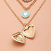 Wholesale Blue Ocean Flip Love Multilayer Chain Alloy Necklace JDC-NE-NZ325 Necklaces 奈珠 Wholesale Jewelry JoyasDeChina Joyas De China
