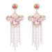 Wholesale Blue Rhinestone Tassel Earrings JDC-ES-JL924 Earrings 氿乐 pink Wholesale Jewelry JoyasDeChina Joyas De China