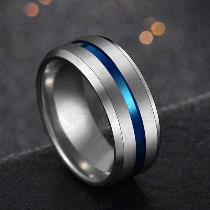 Wholesale blue stainless steel ring JDC-RS-RXSFL009 Rings 尚芙乐 Wholesale Jewelry JoyasDeChina Joyas De China