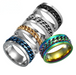 Wholesale blue stainless steel rotating ring JDC-RS-RXSFL010 Rings 尚芙乐 Wholesale Jewelry JoyasDeChina Joyas De China