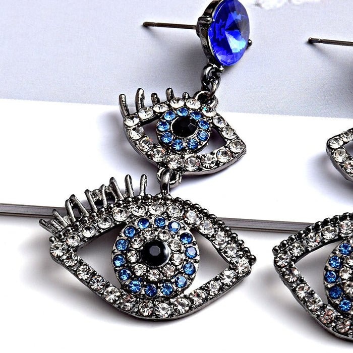 Wholesale Blue Zircon devil's eye Earrings JDC-ES-SK063 Earrings 深刻 Wholesale Jewelry JoyasDeChina Joyas De China