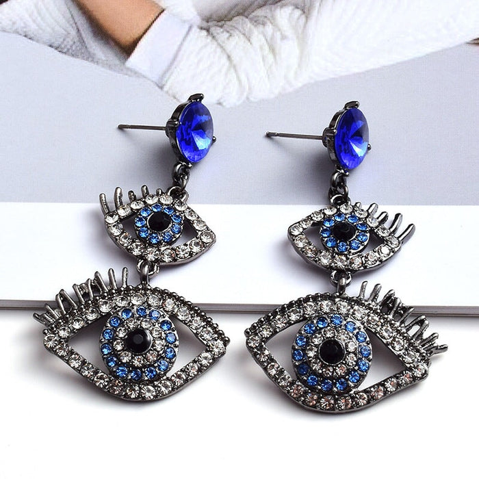 Wholesale Blue Zircon devil's eye Earrings JDC-ES-SK063 Earrings 深刻 Wholesale Jewelry JoyasDeChina Joyas De China