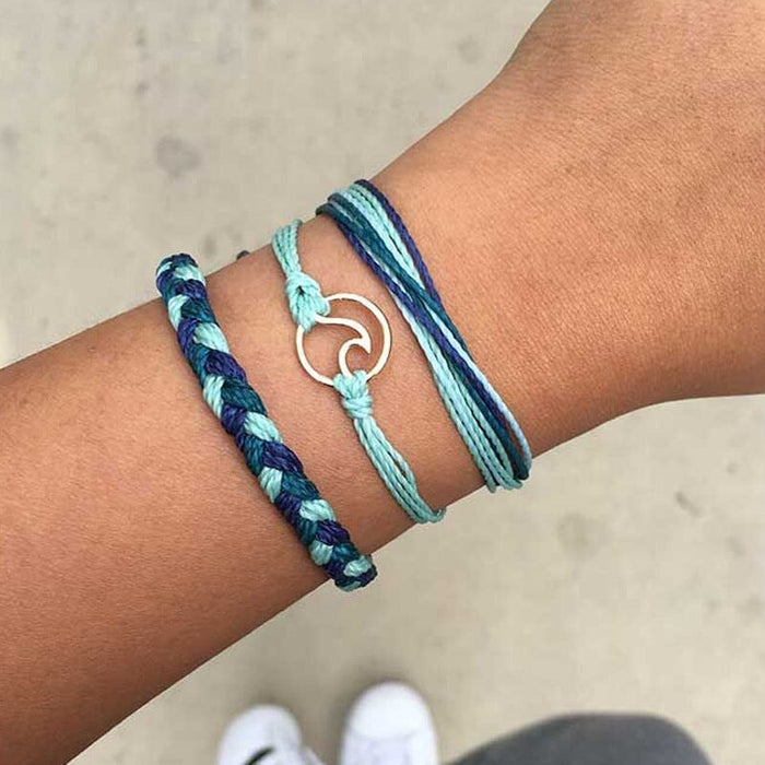 Wholesale Bohemian Ethnic Cotton Thread Braided Bracelet JDC-BT-A026 Bracelet 妙雅 01 blue 3421 Wholesale Jewelry JoyasDeChina Joyas De China