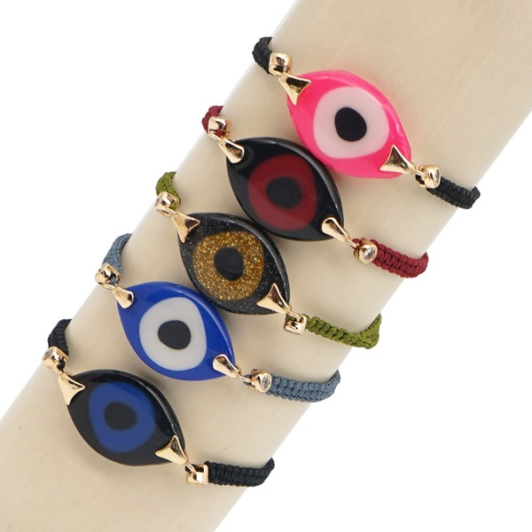 Bulk Jewelry Wholesale Bohemian Hand Woven Acrylic Resin Evil Eye Bracelet JDC-gbh445 Wholesale factory from China YIWU China