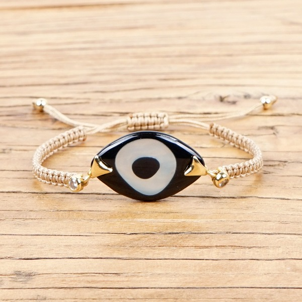 Bulk Jewelry Wholesale Bohemian Hand Woven Acrylic Resin Evil Eye Bracelet JDC-gbh445 Wholesale factory from China YIWU China