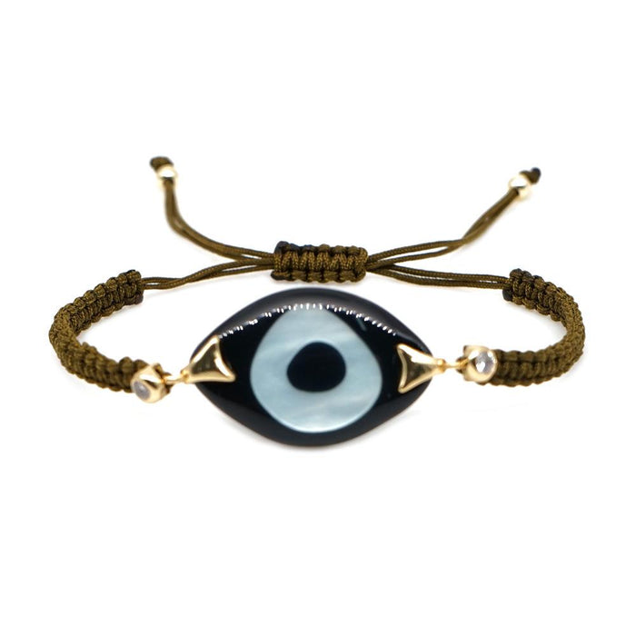 Bulk Jewelry Wholesale Bohemian Hand Woven Acrylic Resin Evil Eye Bracelet JDC-gbh445 Wholesale factory from China YIWU China