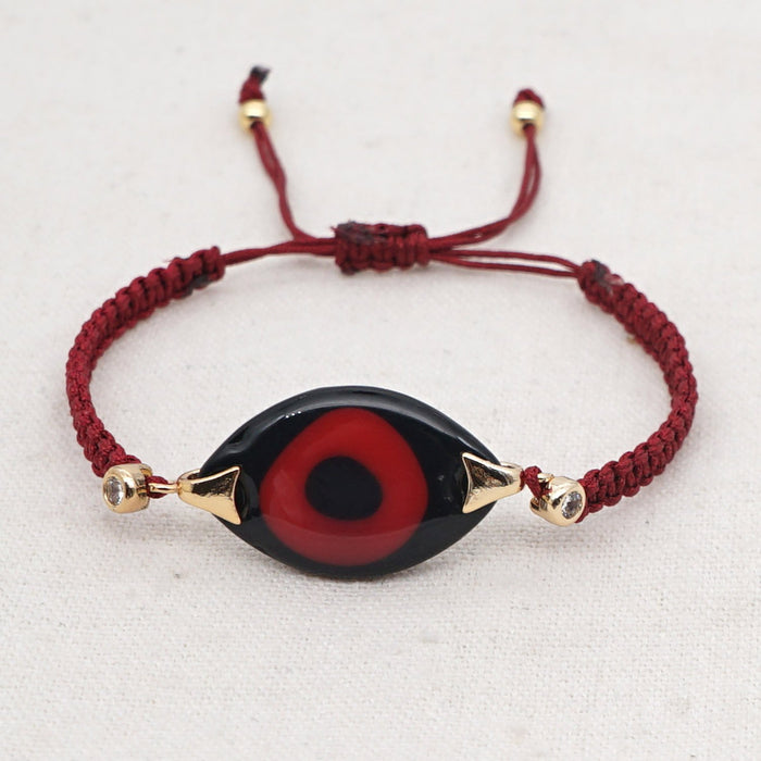 Bulk Jewelry Wholesale Bohemian Hand Woven Acrylic Resin Evil Eye Bracelet JDC-gbh445 Wholesale factory from China YIWU China