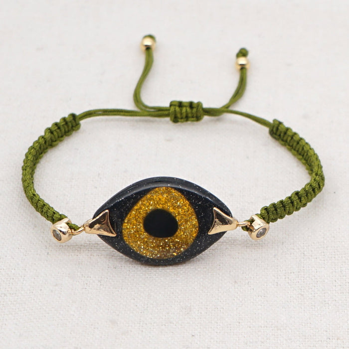 Bulk Jewelry Wholesale Bohemian Hand Woven Acrylic Resin Evil Eye Bracelet JDC-gbh445 Wholesale factory from China YIWU China