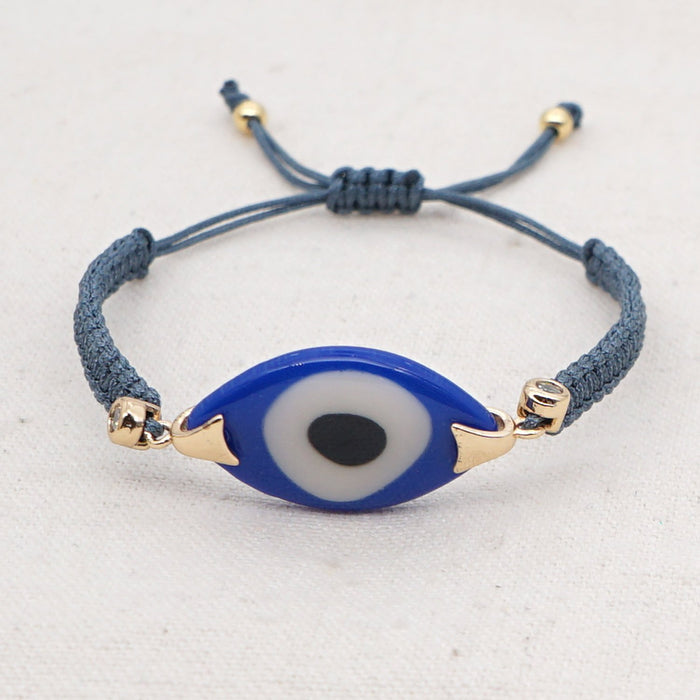 Bulk Jewelry Wholesale Bohemian Hand Woven Acrylic Resin Evil Eye Bracelet JDC-gbh445 Wholesale factory from China YIWU China