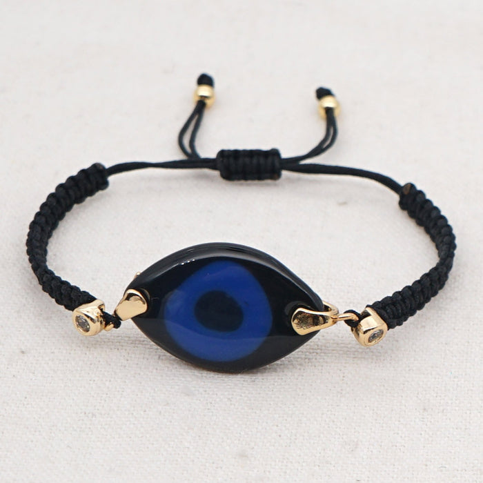 Bulk Jewelry Wholesale Bohemian Hand Woven Acrylic Resin Evil Eye Bracelet JDC-gbh445 Wholesale factory from China YIWU China