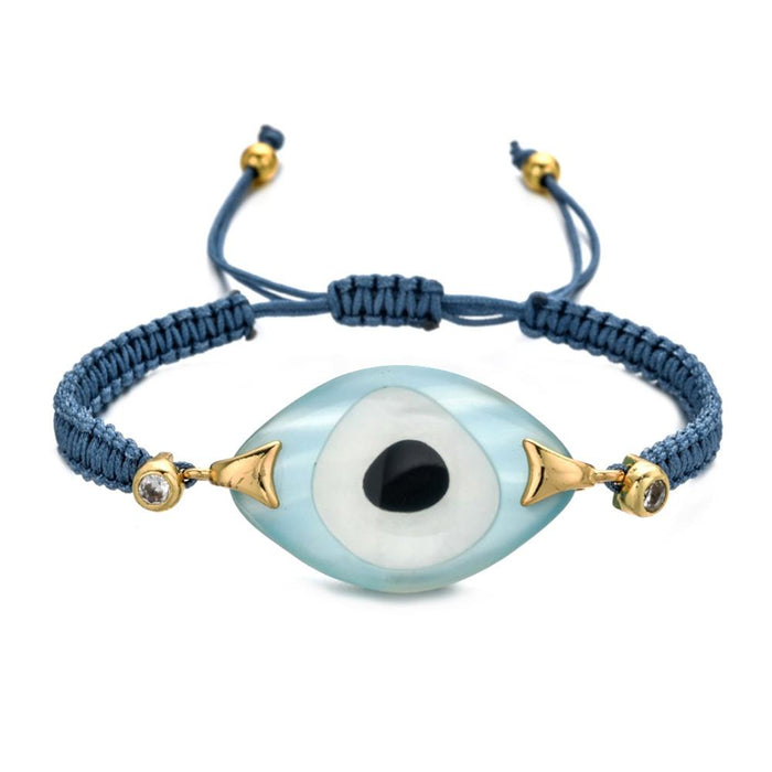 Bulk Jewelry Wholesale Bohemian Hand Woven Acrylic Resin Evil Eye Bracelet JDC-gbh445 Wholesale factory from China YIWU China