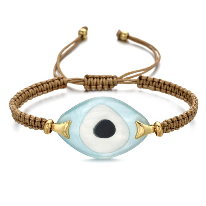 Bulk Jewelry Wholesale Bohemian Hand Woven Acrylic Resin Evil Eye Bracelet JDC-gbh445 Wholesale factory from China YIWU China