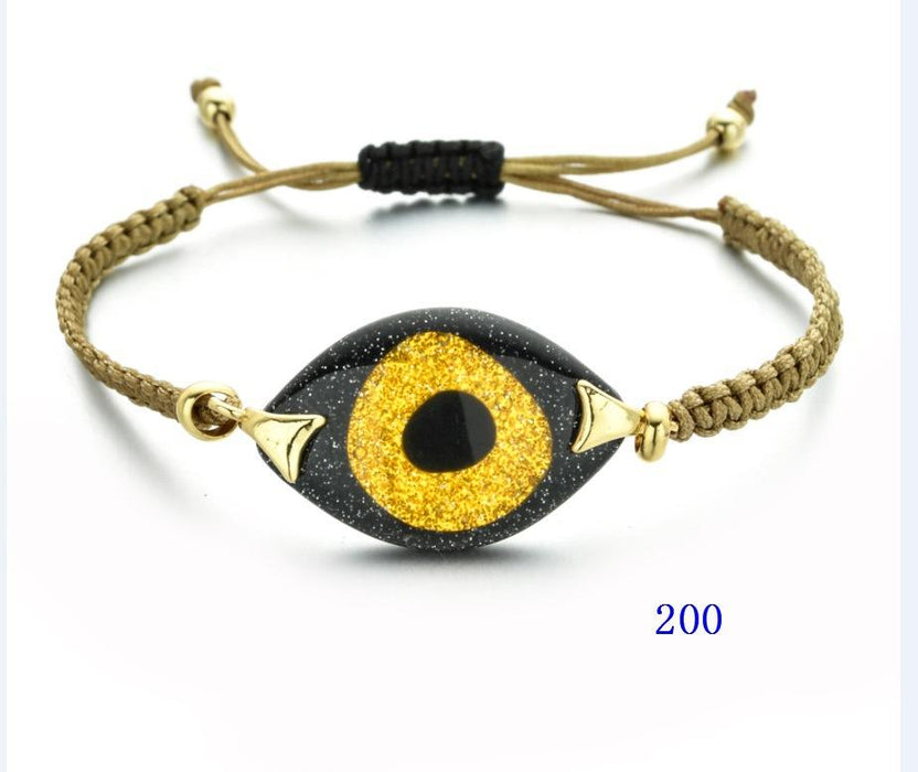 Bulk Jewelry Wholesale Bohemian Hand Woven Acrylic Resin Evil Eye Bracelet JDC-gbh445 Wholesale factory from China YIWU China