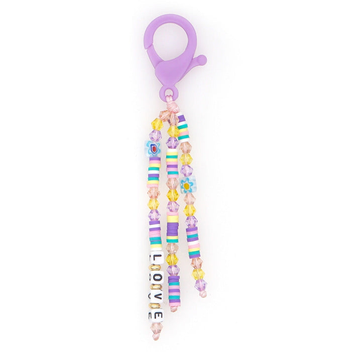 Wholesale Bohemian Soft Pottery Crystal Love Rice Beads Acrylic Beaded Lanyard Keychain JDC-KC-Yuxz016 Keychains 煜星珠 Wholesale Jewelry JoyasDeChina Joyas De China