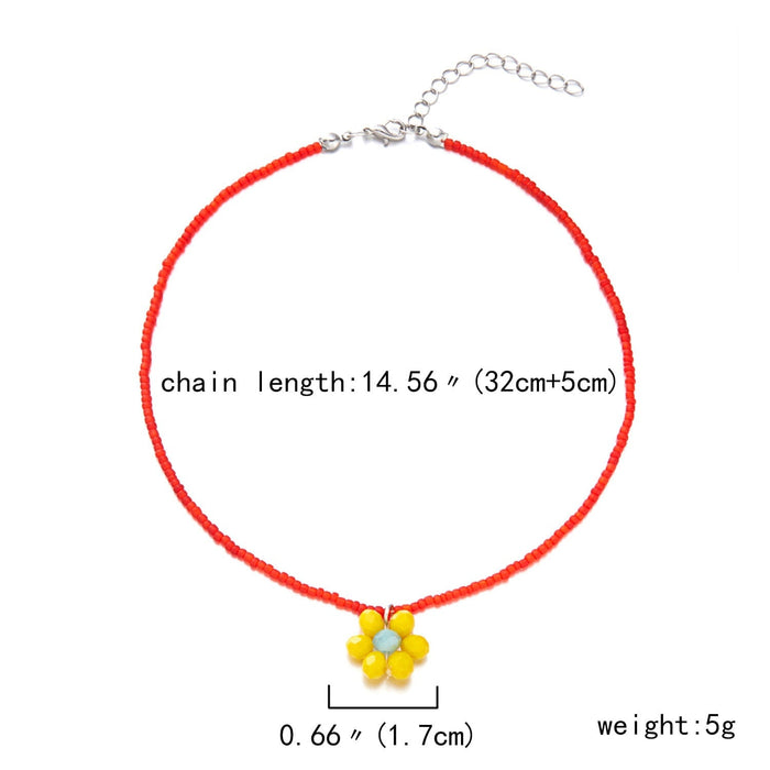 Wholesale Bohemian style rice Bead Flower Fashion Necklace JDC-NE-YinH005 Necklaces 颖皓 Wholesale Jewelry JoyasDeChina Joyas De China