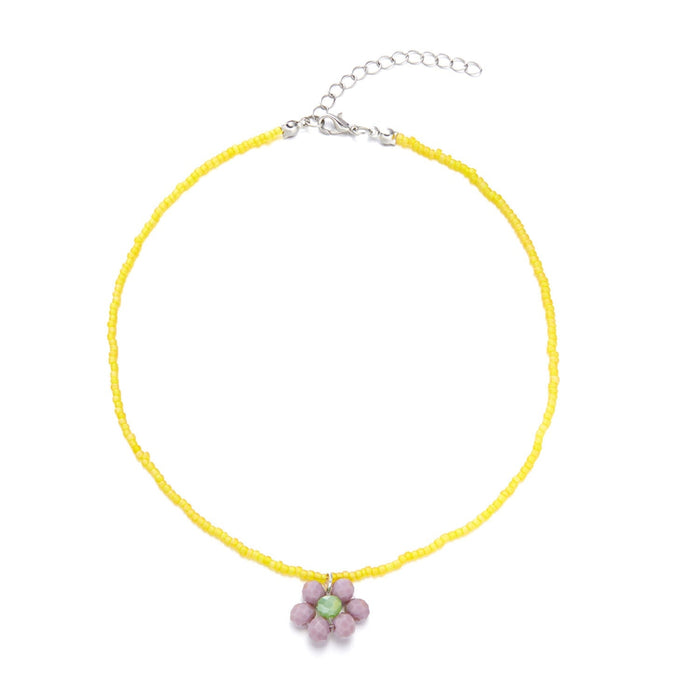 Wholesale Bohemian style rice Bead Flower Fashion Necklace JDC-NE-YinH005 Necklaces 颖皓 huang Wholesale Jewelry JoyasDeChina Joyas De China