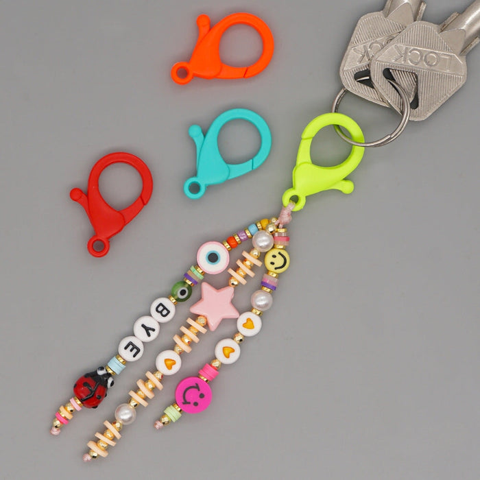 Wholesale Boho Beads Acrylic Beaded Lanyard Keychain JDC-KC-Yuxz005 Keychains 煜星珠 QT-K210157A Wholesale Jewelry JoyasDeChina Joyas De China