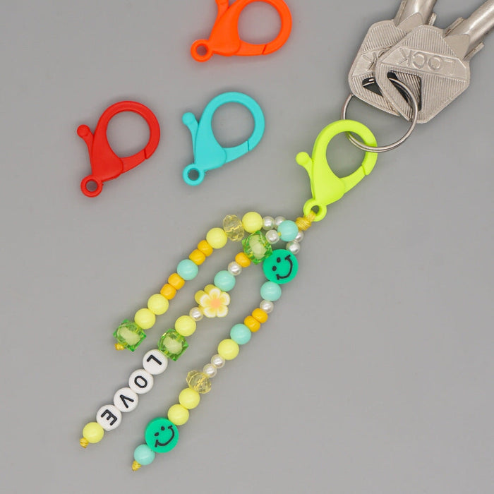 Wholesale Boho Beads Acrylic Beaded Lanyard Keychain JDC-KC-Yuxz005 Keychains 煜星珠 QT-K210161A Wholesale Jewelry JoyasDeChina Joyas De China