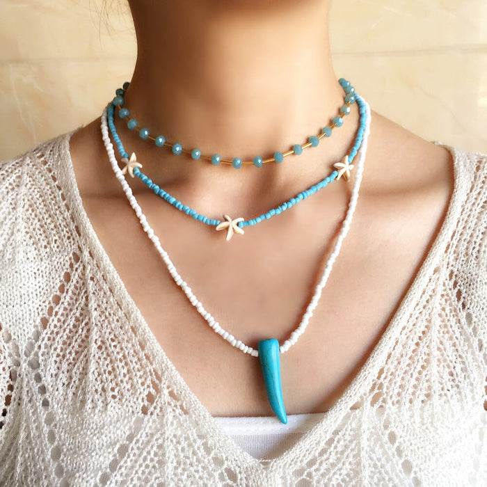 Wholesale Boho Beads Soft Pottery Turquoise Necklace JDC-NE-YF212 Necklaces 友菲 Wholesale Jewelry JoyasDeChina Joyas De China