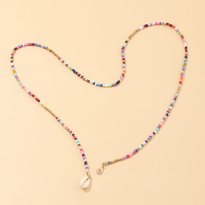 Wholesale Boho Colorful Rice Beads Colorful Shell Alloy Necklace JDC-NE-NZ322 Necklaces 奈珠 Wholesale Jewelry JoyasDeChina Joyas De China