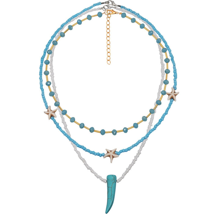 Wholesale Boho Crystal Rice Bead Turquoise Soft Pottery Artificial Pearl Necklace JDC-NE-YF211 Necklaces 友菲 SZ109 Wholesale Jewelry JoyasDeChina Joyas De China