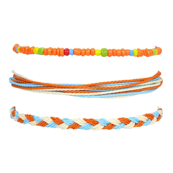 Wholesale Boho Crystal Waterproof Wax Thread Shell Braided Bracelet JDC-BT-Yiye009 Bracelet 益烨 18-16/9-18/40-3 Wholesale Jewelry JoyasDeChina Joyas De China