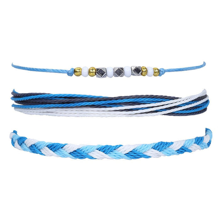 Wholesale Boho Crystal Waterproof Wax Thread Shell Braided Bracelet JDC-BT-Yiye009 Bracelet 益烨 18-3/9-29/59-5 Wholesale Jewelry JoyasDeChina Joyas De China