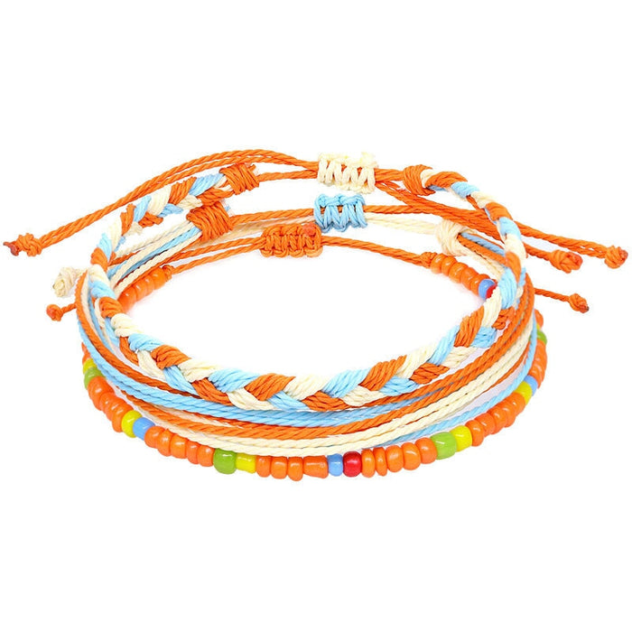 Wholesale Boho Crystal Waterproof Wax Thread Shell Braided Bracelet JDC-BT-Yiye009 Bracelet 益烨 Wholesale Jewelry JoyasDeChina Joyas De China