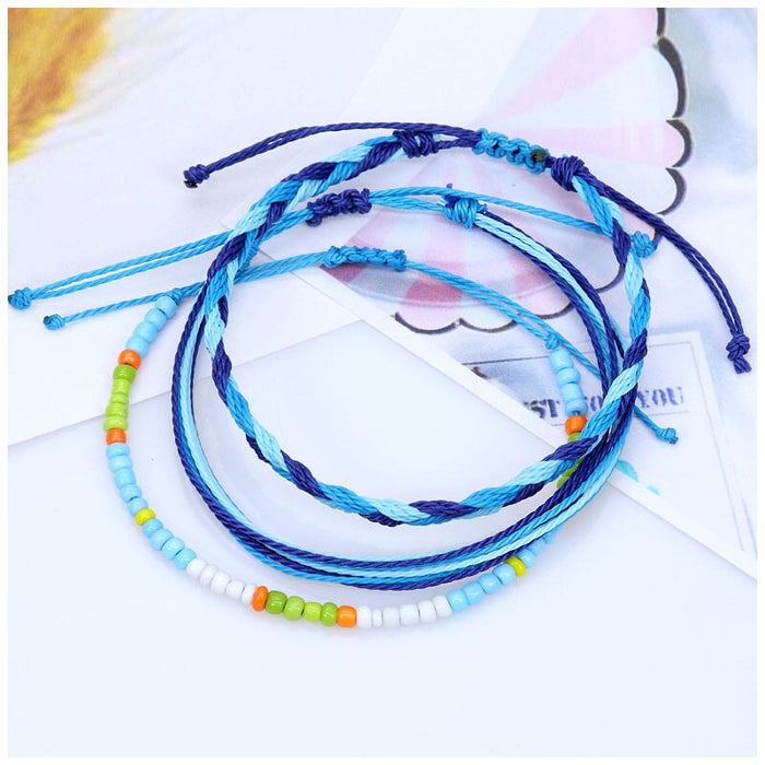 Wholesale Boho Crystal Waterproof Wax Thread Shell Braided Bracelet JDC-BT-Yiye009 Bracelet 益烨 Wholesale Jewelry JoyasDeChina Joyas De China