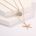 Wholesale Boho Diamond Round Turquoise Starfish Alloy Necklace JDC-NE-C236 Necklaces 陌茗 Wholesale Jewelry JoyasDeChina Joyas De China