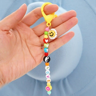 Wholesale Boho Handwoven Beetle Rice Beads Acrylic Beaded Lanyard Keychain JDC-KC-Yuxz010 Keychains 煜星珠 Wholesale Jewelry JoyasDeChina Joyas De China