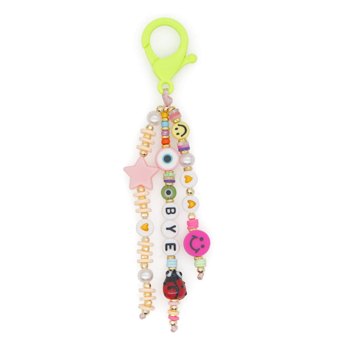 Wholesale Boho Handwoven Beetle Rice Beads Acrylic Beaded Lanyard Keychain JDC-KC-Yuxz010 Keychains 煜星珠 QT-K210157A Wholesale Jewelry JoyasDeChina Joyas De China