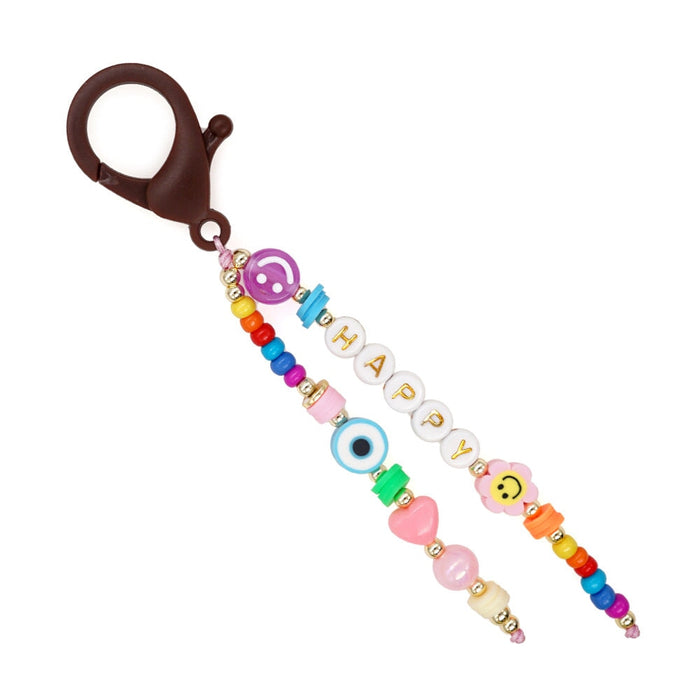 Wholesale Boho Handwoven Devil's Eye Rice Beads Acrylic Beaded Lanyard Keychain JDC-KC-Yuxz009 Keychains 煜星珠 Wholesale Jewelry JoyasDeChina Joyas De China