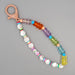 Wholesale Boho Resin Acrylic Imitation Pearl Beaded Rainbow Smiley Lanyard Keychain JDC-KC-Yuxz004 Keychains 煜星珠 Wholesale Jewelry JoyasDeChina Joyas De China