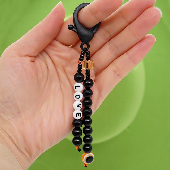 Wholesale Boho Resin Acrylic Imitation Pearl Beaded Rainbow Smiley Lanyard Keychain JDC-KC-Yuxz004 Keychains 煜星珠 Wholesale Jewelry JoyasDeChina Joyas De China