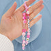 Wholesale Boho Resin Acrylic Imitation Pearl Beaded Rainbow Smiley Lanyard Keychain JDC-KC-Yuxz004 Keychains 煜星珠 QT-K210236A Wholesale Jewelry JoyasDeChina Joyas De China
