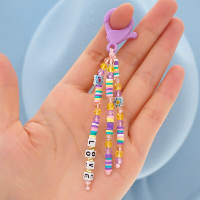 Wholesale Boho Resin Soft Pottery Hand Woven Beaded Flower Smiley Lanyard Keychain JDC-KC-Yuxz001 Keychains 煜星珠 Wholesale Jewelry JoyasDeChina Joyas De China
