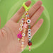 Wholesale Boho Resin Soft Pottery Hand Woven Beaded Flower Smiley Lanyard Keychain JDC-KC-Yuxz001 Keychains 煜星珠 Wholesale Jewelry JoyasDeChina Joyas De China