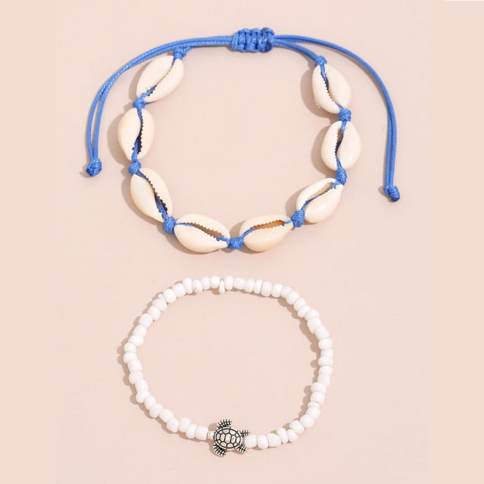 Wholesale Boho Shell Turtle Beaded Alloy Anklet JDC-AS-YeB009 anklets 烨贝 Wholesale Jewelry JoyasDeChina Joyas De China
