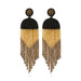 Wholesale Boho Tassel Microfiber Rice Bead Earrings JDC-ES-GSJM075 Earrings 杰米 black E68671 Wholesale Jewelry JoyasDeChina Joyas De China