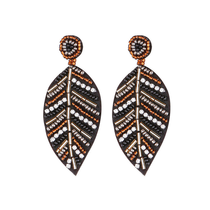 Wholesale Boho Tassel Microfiber Rice Bead Earrings JDC-ES-GSJM075 Earrings 杰米 brown E68693 Wholesale Jewelry JoyasDeChina Joyas De China