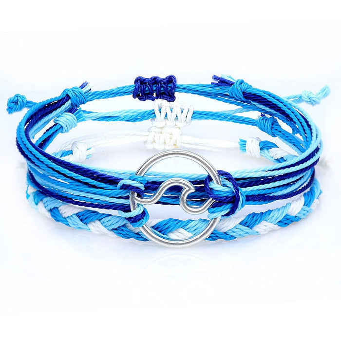 Wholesale Boho Wax Thread Braided Wave Bracelet JDC-BT-Yiye007 Bracelet 益烨 Wholesale Jewelry JoyasDeChina Joyas De China