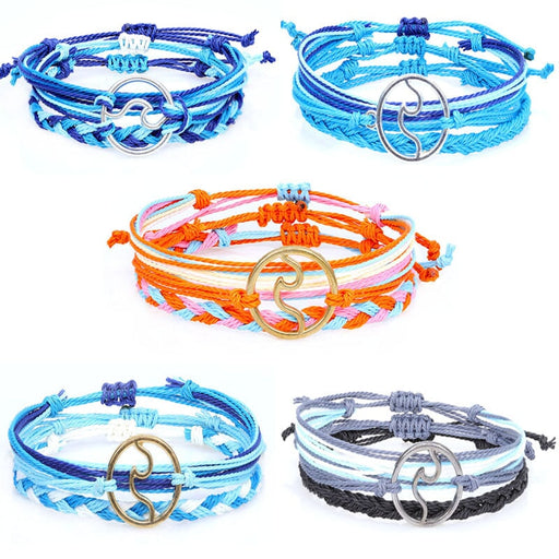 Wholesale Boho Wax Thread Braided Wave Bracelet JDC-BT-Yiye007 Bracelet 益烨 Wholesale Jewelry JoyasDeChina Joyas De China