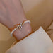 Wholesale bow pearl alloy bracelet JDC-BT-BaoY007 Bracelet 宝钰 Wholesale Jewelry JoyasDeChina Joyas De China